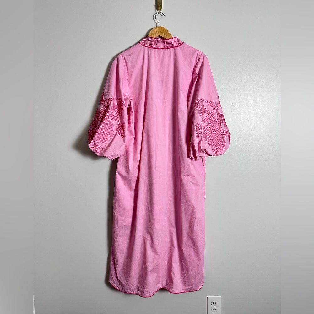 HYACINTH HOUSE
Pink Embroidery Arem Caftan - Picture 8 of 11